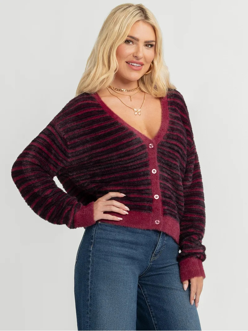 Jessica Simpson Women's Dionne Eyelash Cardigan Sweater, Midweight, Sizes XS-XL | Walmart (US)