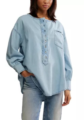 Free People Women's We The Free Denim Dreaming Pullover | Belk