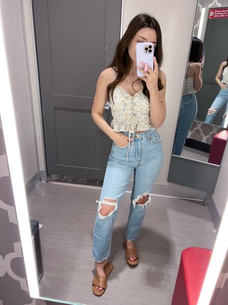 NEW spring fashion finds at Target! 🎯 obsessed with both of these pieces  — Wearing an XS in the tank & a 00 short in the jeans! Jeans come in short & tall options too!✨👀👏🏻  linked my sandals too! 


Spring Fashion, Summer Finds, Vacation Style, High Rise Jeans, Pastels, Trending Fashion

#LTKstyletip #LTKunder50 #LTKunder100