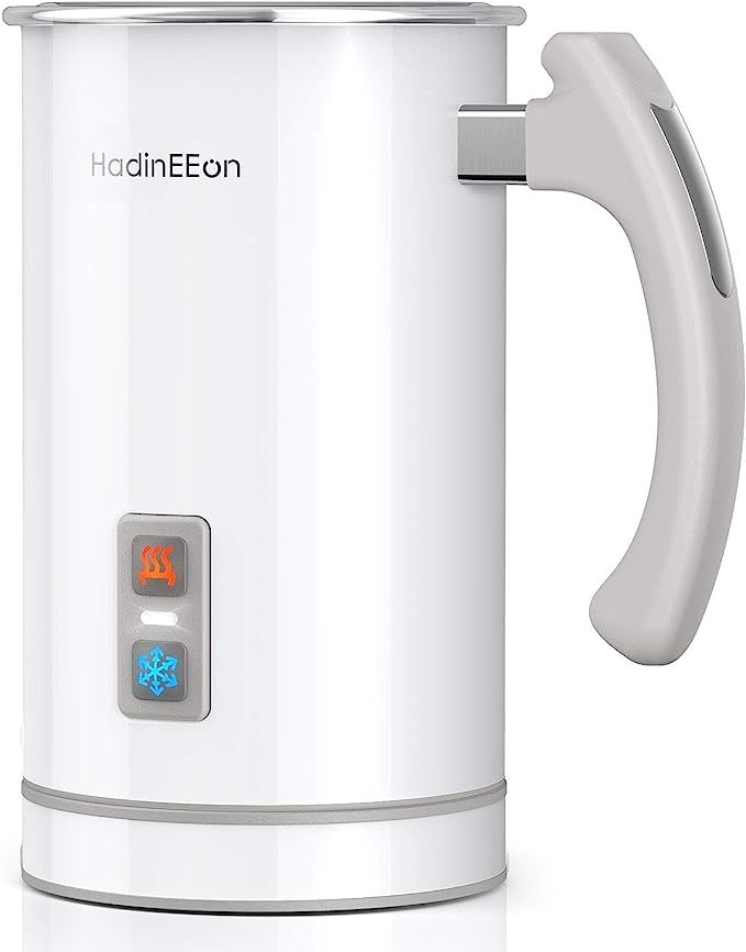 HadinEEon Milk Frother, Stainless Steel 16.9oz/3.4oz Electric Milk Steamer, Hot and Cold Foam Mak... | Amazon (US)