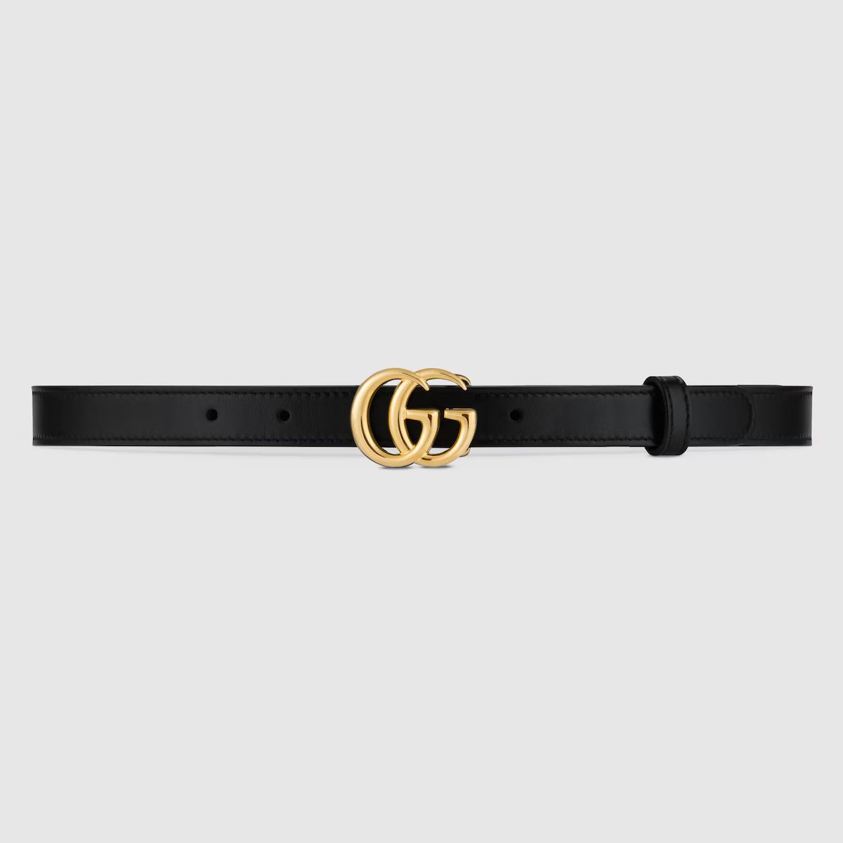 GG Marmont thin leather belt with shiny buckle | Gucci (CA)