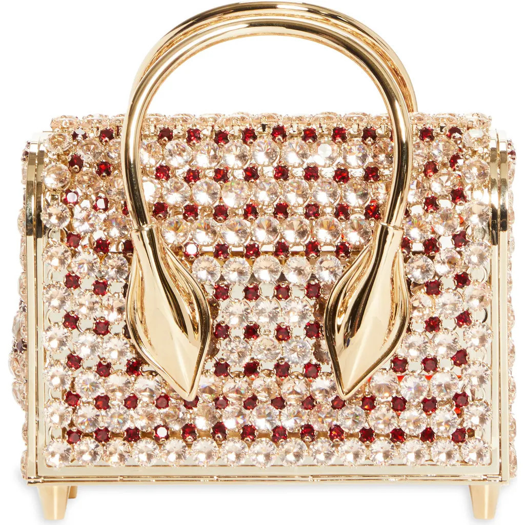 Christian Louboutin Crystal Mesh Top Handle Bag in Suzuran/Loubi at Nordstrom | Nordstrom
