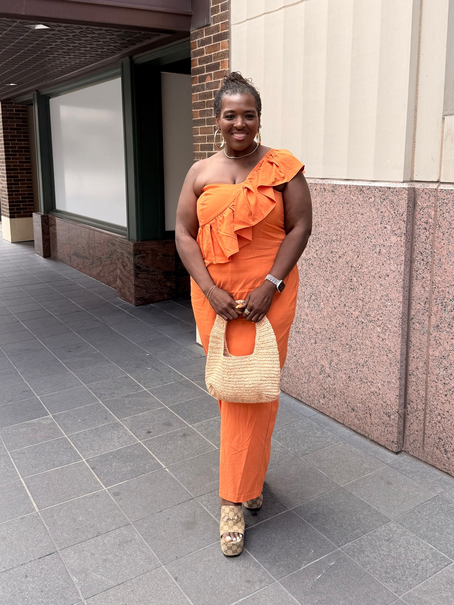 Soaking up every last bit of summer sunshine in this bold linen ruffle jumpsuit. Perfect for those warm days when you want effortless chic with a pop of color! I paired it with a raffia bag for that easy, breezy vibe.
Wearing a size 18 here but could have sized down for a more tailored fit.

Shop the look below and step into late summer in style!

#summeroutfitideas #plussizefashion #effortlessstyle #vacationoutfit 

#LTKPlusSize #LTKShoeCrush #LTKSaleAlert