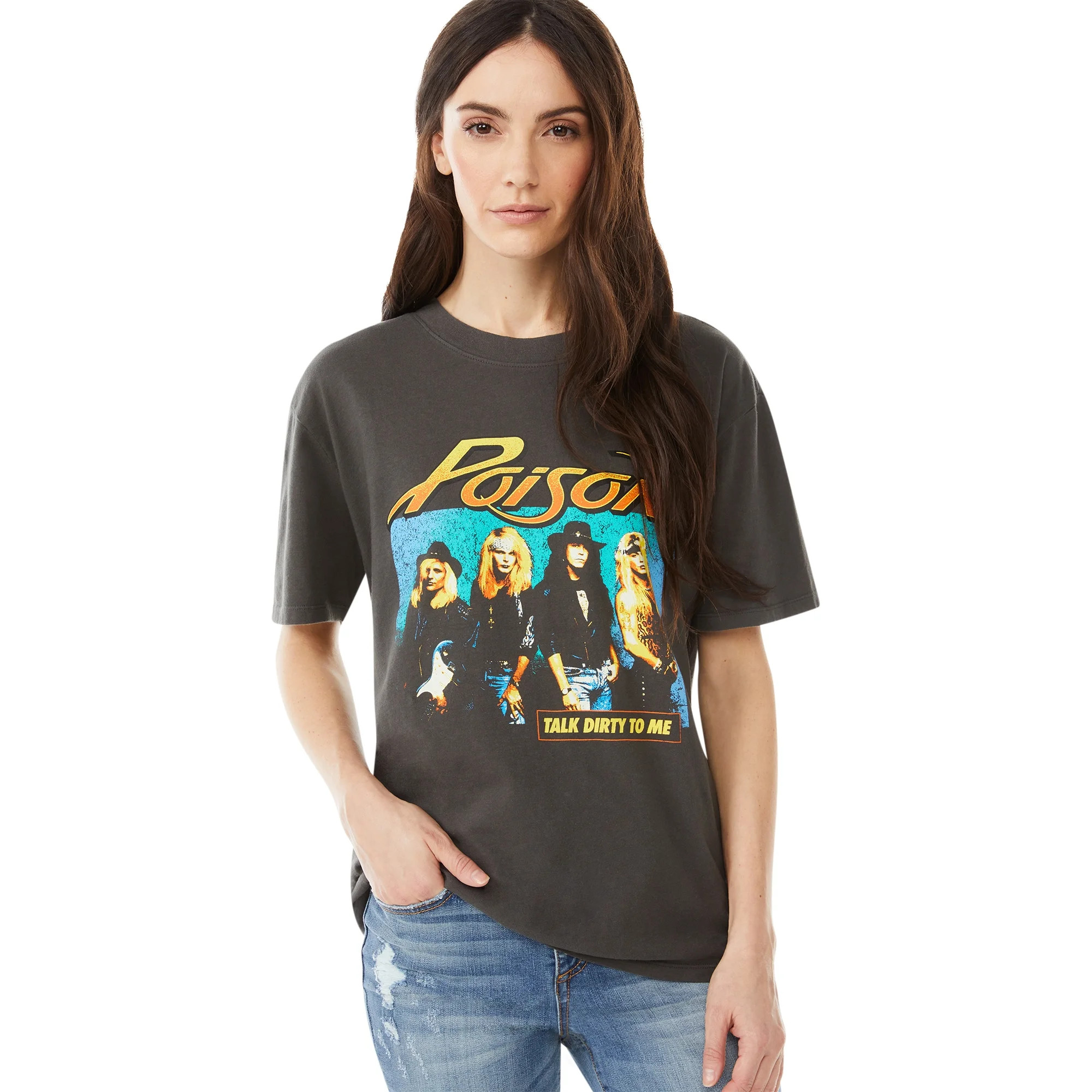 Scoop Women’s Poison Talk Dirty Band Short Sleeve T-Shirt | Walmart (US)