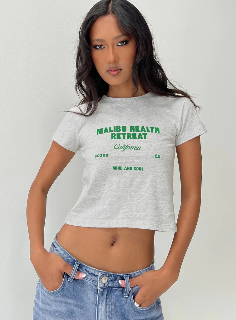Malibu Retreat Tee Grey | Princess Polly AU