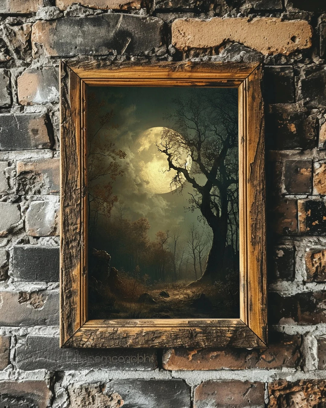 Moody Forest With Full Moon Wall Art Poster, Vintage Animal Wall Art, Bookish Cottagecore Wall De... | Etsy (US)