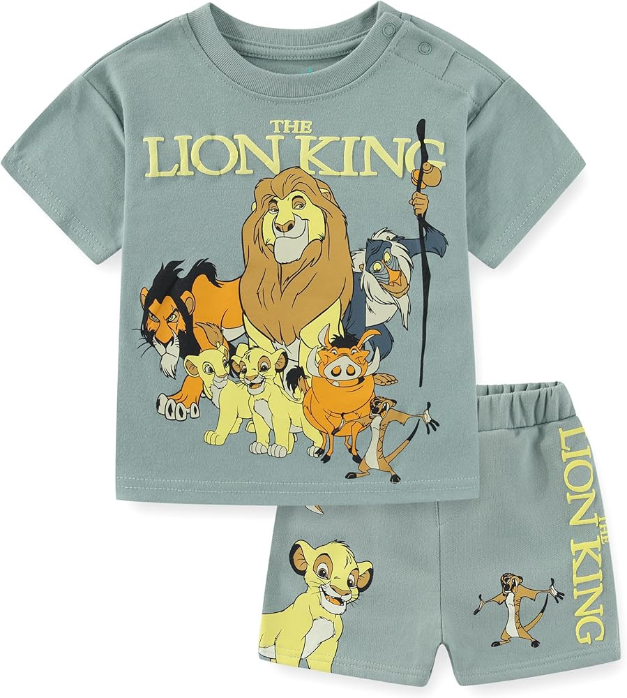 Disney Lion King Baby Boys Short Sleeve T-Shirt and Shorts Set for Infant | Amazon (US)