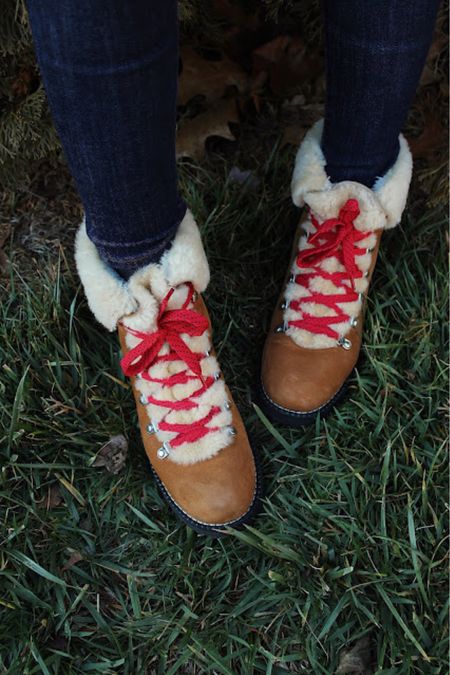 My FAVORITE lace up boots are back!! They come in four colors and each one has two different lace color options. These are SO WARM and comfy, and true to size! 
.
Fall fashion fall outfit fall transitional layering winter fashion winter outfit 
Hiking boots lace up boots lug boots 

#LTKHoliday #LTKSeasonal #LTKshoecrush