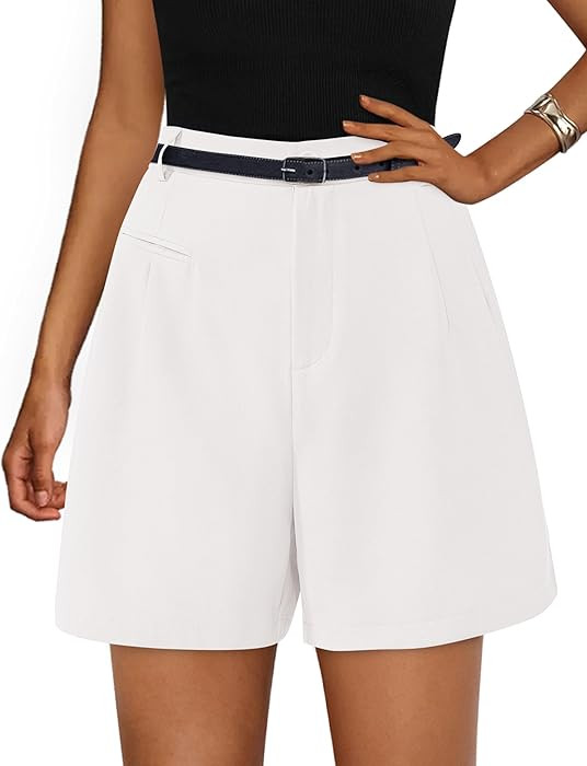 PRETTYGARDEN Shorts for Women Dressy 2026 Summer Elastic High Waisted Wide Leg Business Casual Wo... | Amazon (US)
