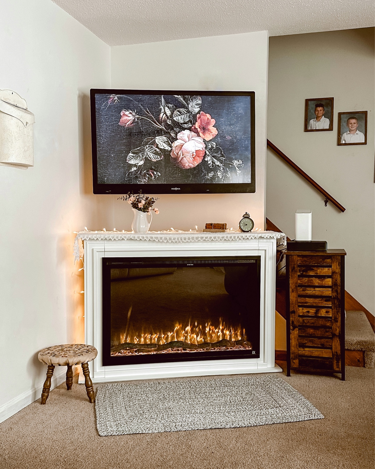 Cozy fireplace has completely finished this sitting room! I absolutely love it and get so many compliments. 

#electricfireplace #mantle #amazonhome #amazonfinds  

#LTKMostLoved #LTKhome