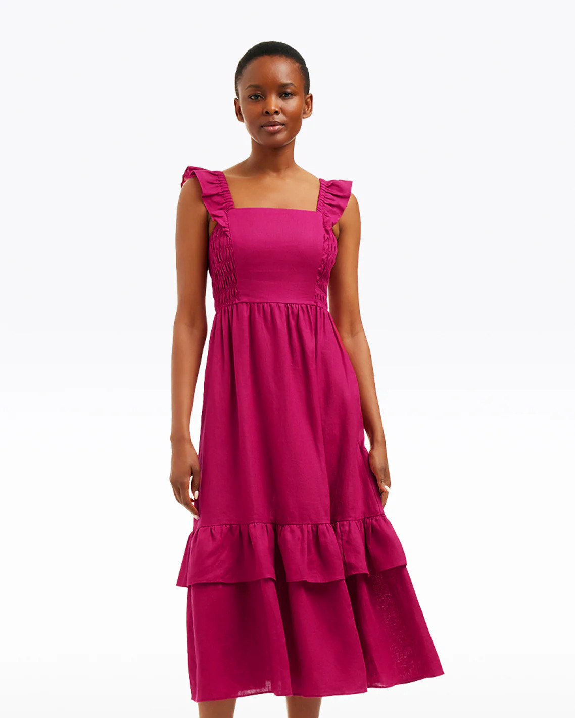 Carrie Midi Dress in Raspberry Pink | Draper James (US)