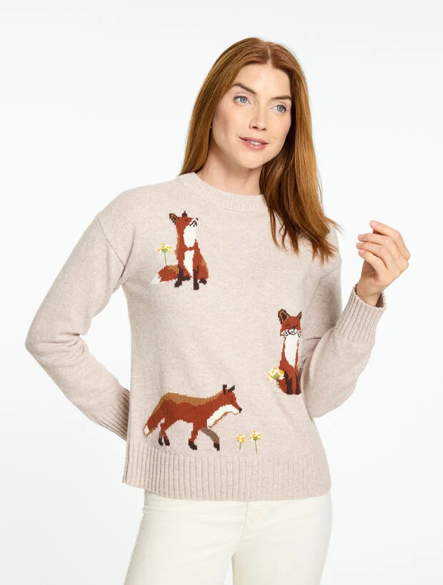 Fox Crewneck Sweater | Talbots