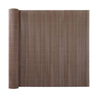All-Weather No-Dig 8 ft. L x 6 ft. H Brown Vinyl Bamboo Reed Fencing Privacy Screen | The Home Depot