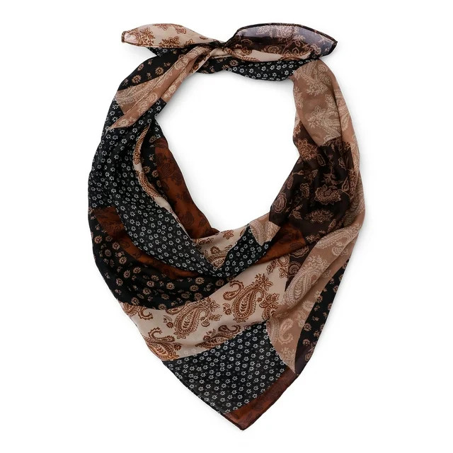 Time and Tru Women's Print Scarf, Black Multi | Walmart (US)