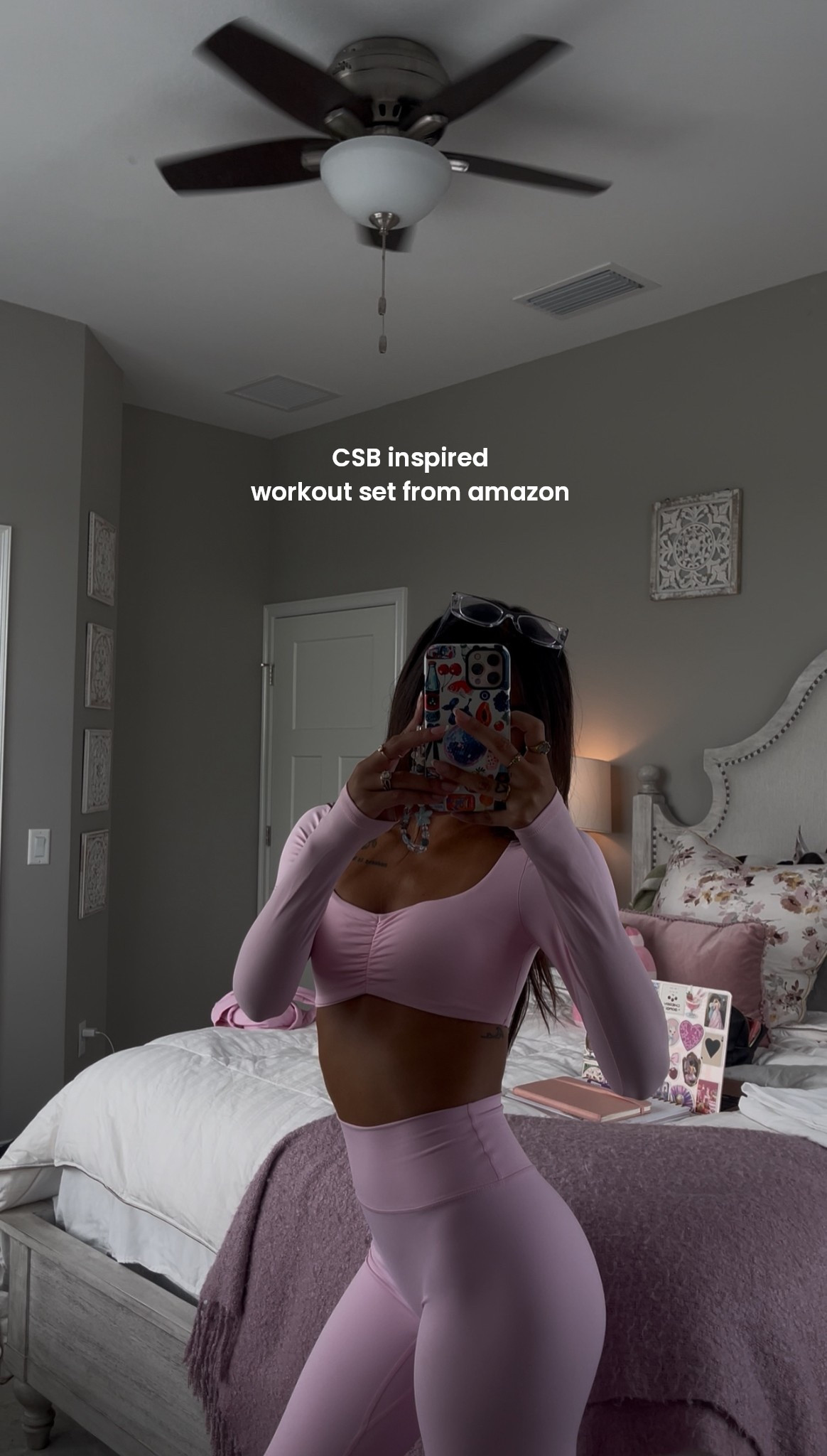 pink workout set from Amazon! 🎀 
I got a size small and it fits TTS 