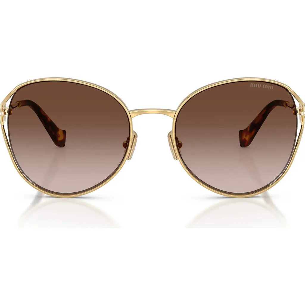 Miu Miu 58mm Gradient Phantos Sunglasses in Gold/Brown Gradient at Nordstrom | Nordstrom