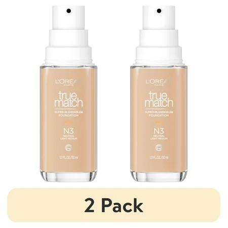 (2 pack) L'Oreal Paris True Match Cream Foundation Makeup, N3 Neutral Light Medium, 1 fl oz | Walmart (US)