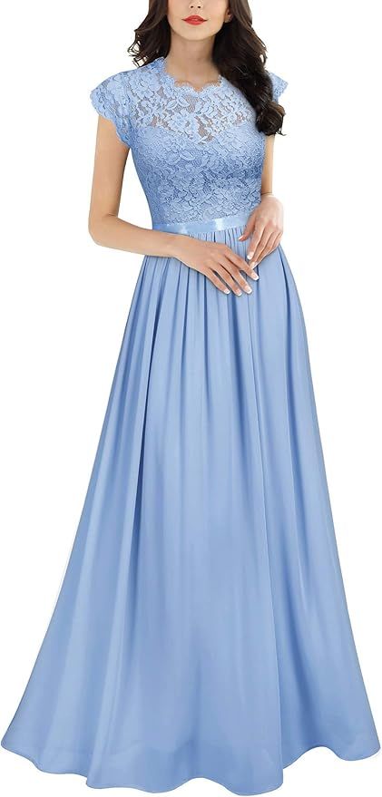 Miusol Women's Formal Floral Lace Evening Party Maxi Dress | Amazon (US)