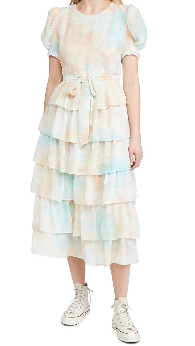 Tie-Dye Tiered Midi Dress | Shopbop