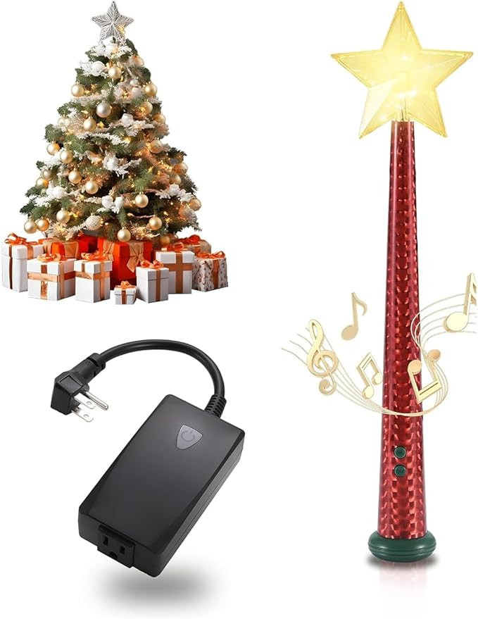 Wireless Remote Control Socket, Christmas Magic Wand Tree Lights Remote Control with Music, Suita... | Amazon (US)