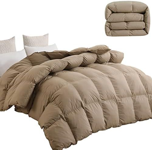 SNOWMAN Heavyweight 75% Down Comforter King Size, Fluffy Duvet Insert with 8 Corner Tabs, Durable... | Amazon (US)