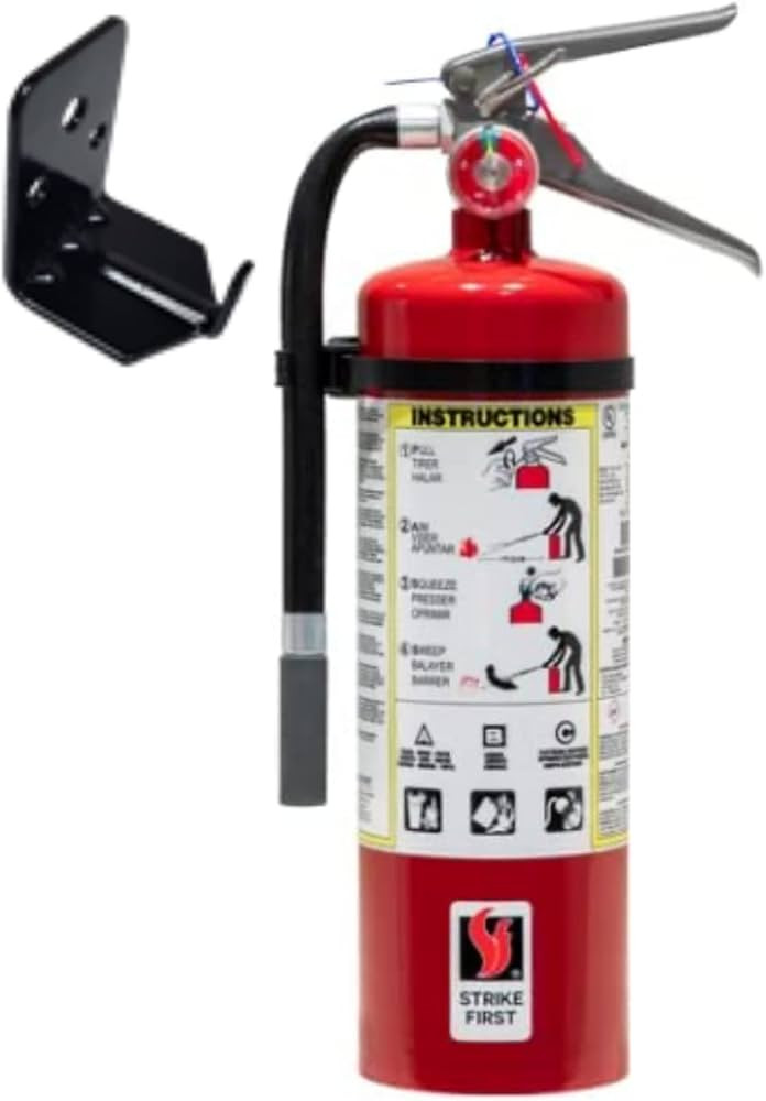 Fire Extinguisher, 5 lb. ABC Multi-Purpose Dry Chemical - Wall Hook Included - Ideal for Home, Co... | Amazon (CA)