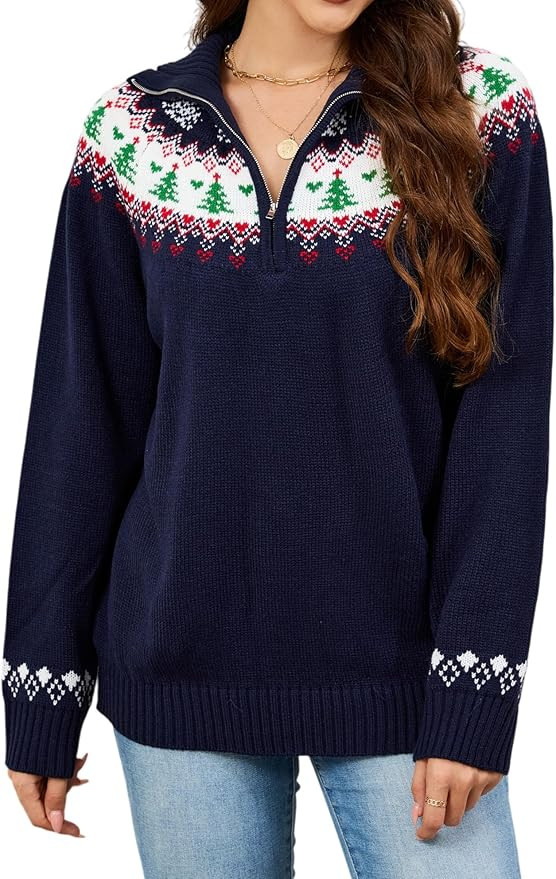 LUBOT Ugly Christmas Sweaters for Women Cute Funny Tacky Holiday Parties Knitted Xmas Sweater | Amazon (US)