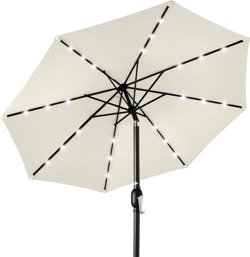Best Choice Products 10ft Solar Polyester LED Lighted Patio Umbrella w/Tilt Adjustment and UV-Res... | Amazon (US)
