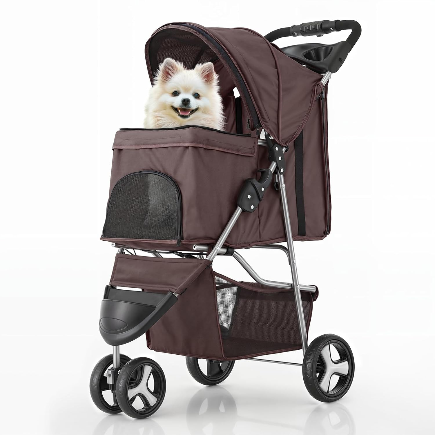 MoNiBloom Foldable Dog Strollers for Small Dogs with Weather Cover, 3 Wheels Pet Strolling Cart f... | Amazon (US)