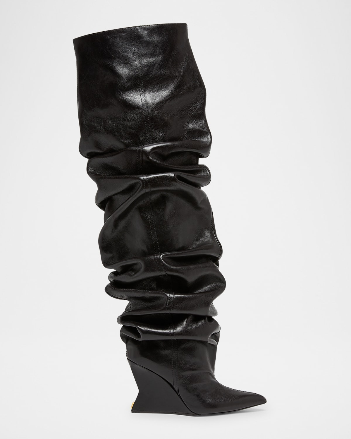 Leather Over-The-Knee Wedge Boots | Neiman Marcus