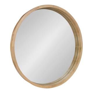 Kate and Laurel Medium Round Natural Contemporary Mirror (30 in. H x 30 in. W)-214808 - The Home ... | The Home Depot