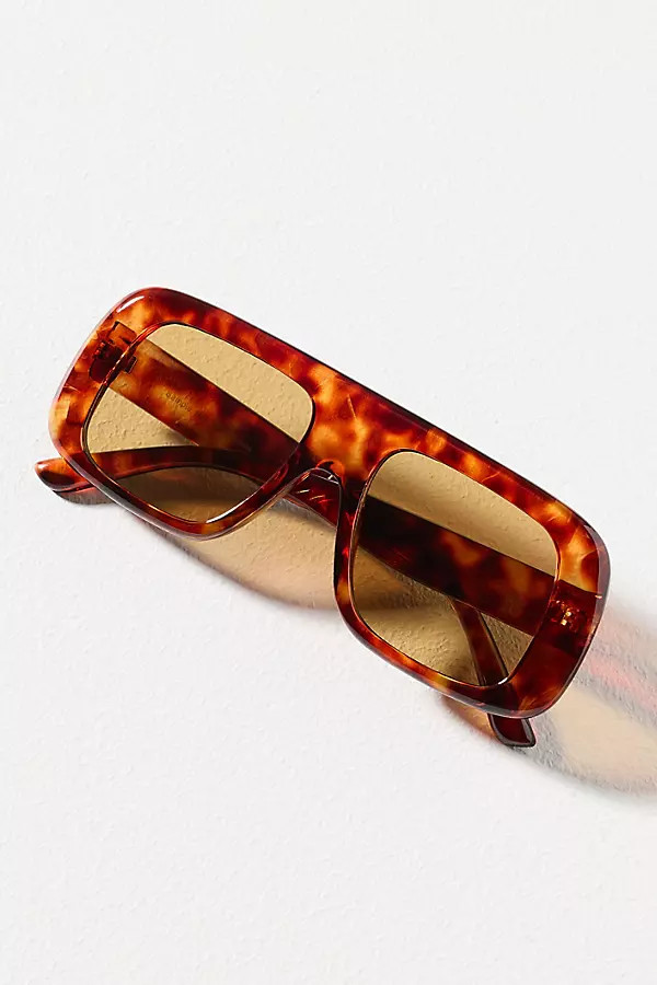 Chunky Flat-Top Aviator Sunglasses | Anthropologie (US)