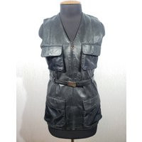 stylish Women's Leather Vest Made Of Genuine Black Leather. Combined With A Zipper | Etsy (US)