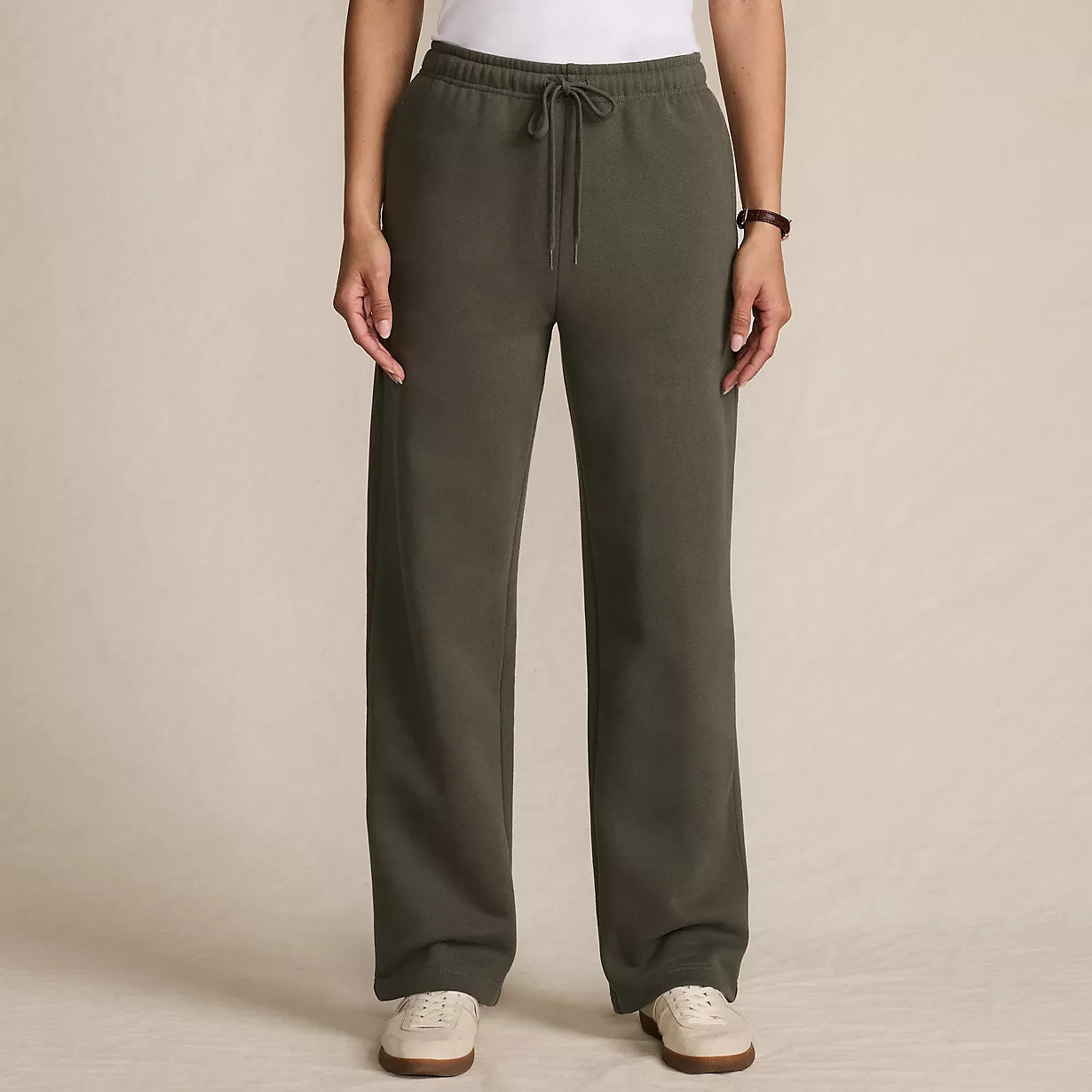 Women's Serious Sweats High Rise Relaxed Straight Leg Pants - Set Bottom | Lands' End (US)