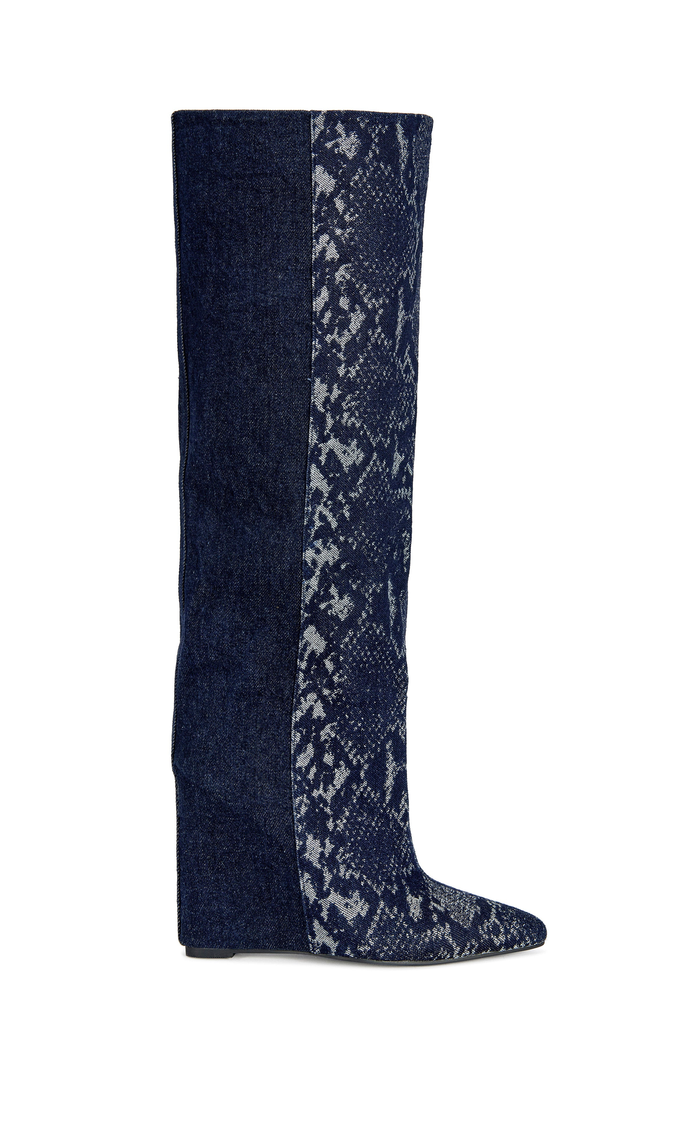 GIANNA-DENIM POINTED TOE WEDGE BOOT | Azalea Wang