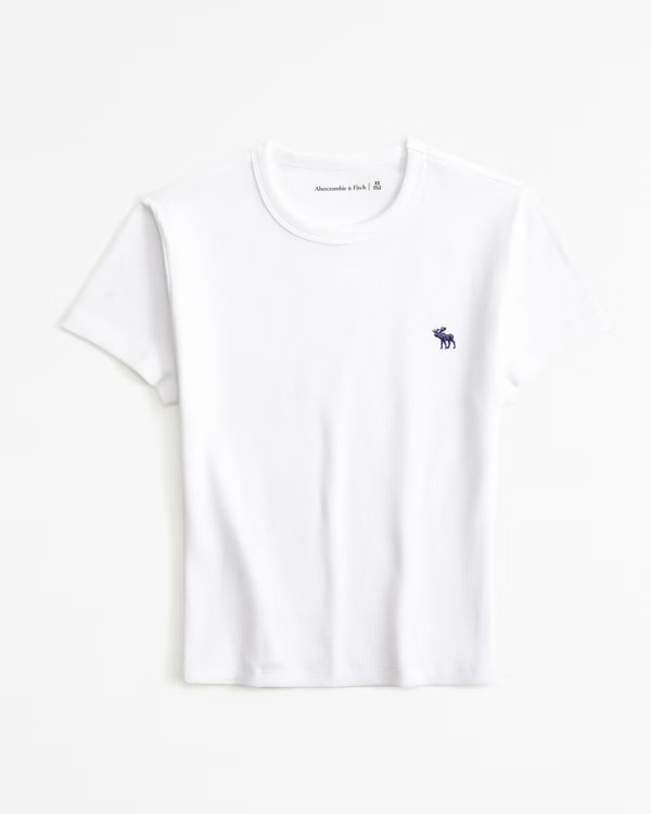 Short-Sleeve Icon Rib Baby Tee | Abercrombie & Fitch (UK)