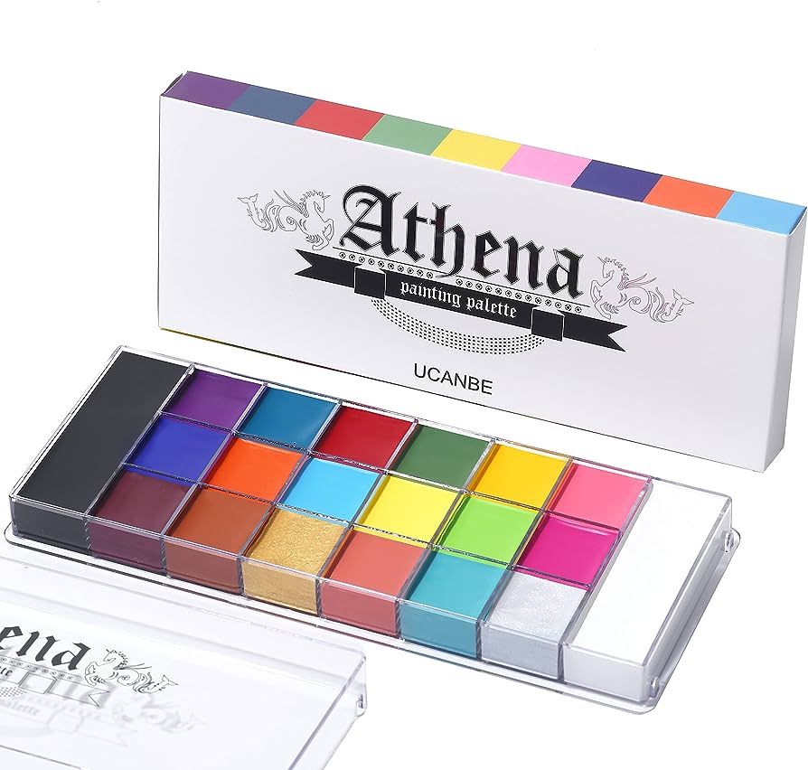 UCANBE Athena Face Body Paint Oil Palette, Professional Flash Non Toxic Safe Tattoo Halloween FX ... | Amazon (US)