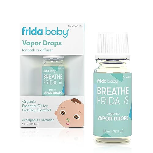 Frida Baby Breathefrida Vapor Bath Drops, Baby Congestion Relief with Eucalyptus Essential Oil for Humidifier, Aromatherapy Oil Help Baby Breathe Easy | Amazon (US)