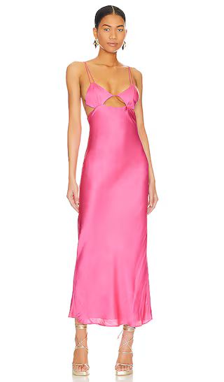 Lucia Midi Slip Dress in Hot Pink | Revolve Clothing (Global)