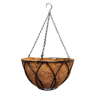 12 in. Steel Devon Hanging Basket with AquaSav Coconut Liner | The Home Depot