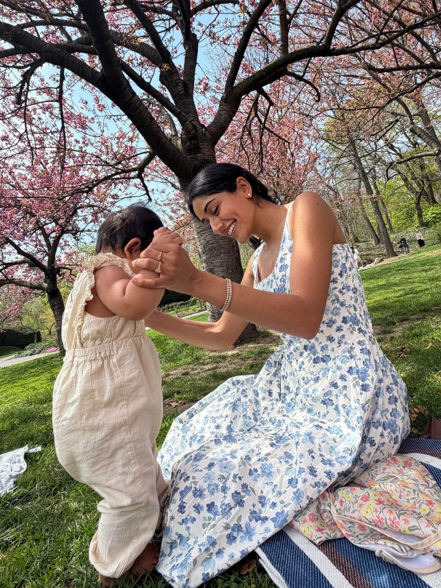 The perfect spring dress! It has a built in bra and pockets. I am wearing a size small
