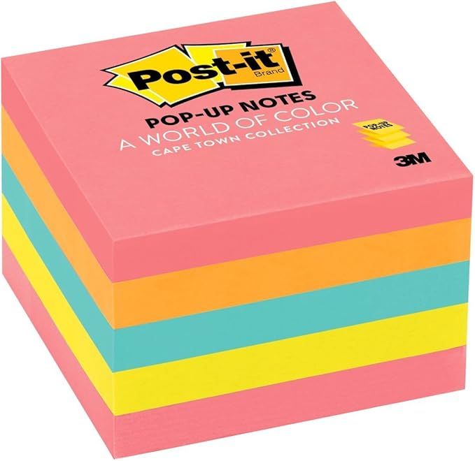 Post-it Pop-up Notes, 3x3 in, 5 Pads, America's #1 Favorite Sticky Notes, Assorted Colors, Clean ... | Amazon (US)
