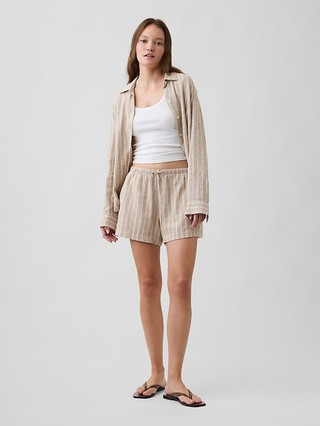 4" High Rise Pull-On Linen-Blend Shorts | Gap Factory
