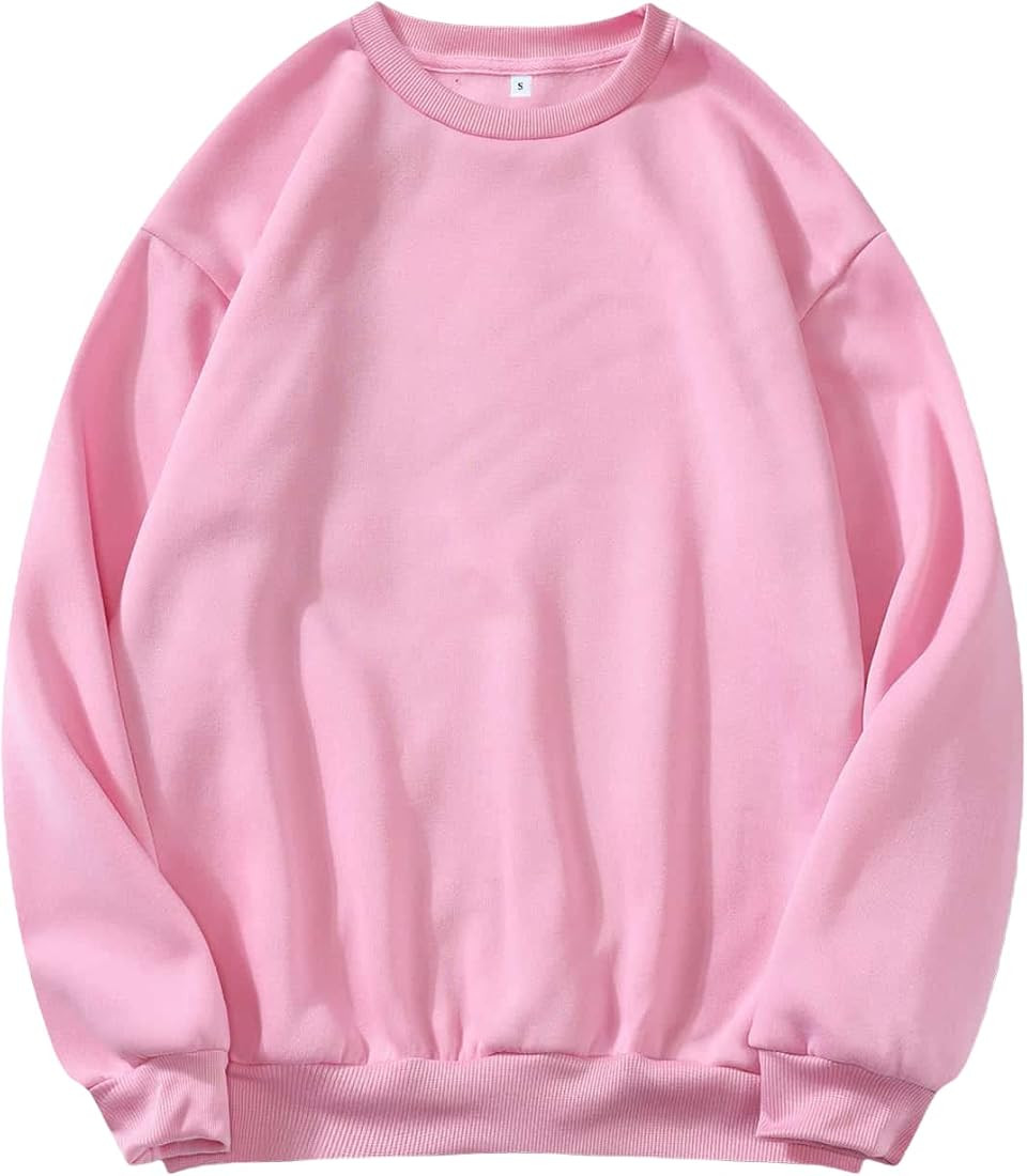 MakeMeChic Women's Casual Cute Oversized Long Sleeve Round Crew Neck Sweatshirt Pullover Top | Amazon (US)