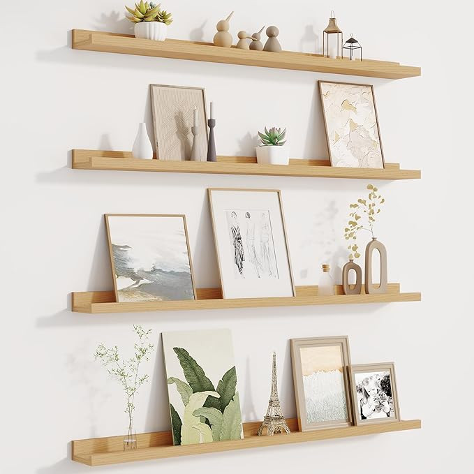 Fun Memories Picture Ledge Shelf for Wall, Floating Shelves Set of 4, 36 Inch Long Nursery Book S... | Amazon (US)