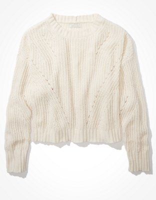 AE Chenille Crew Neck Sweater | American Eagle Outfitters (US & CA)