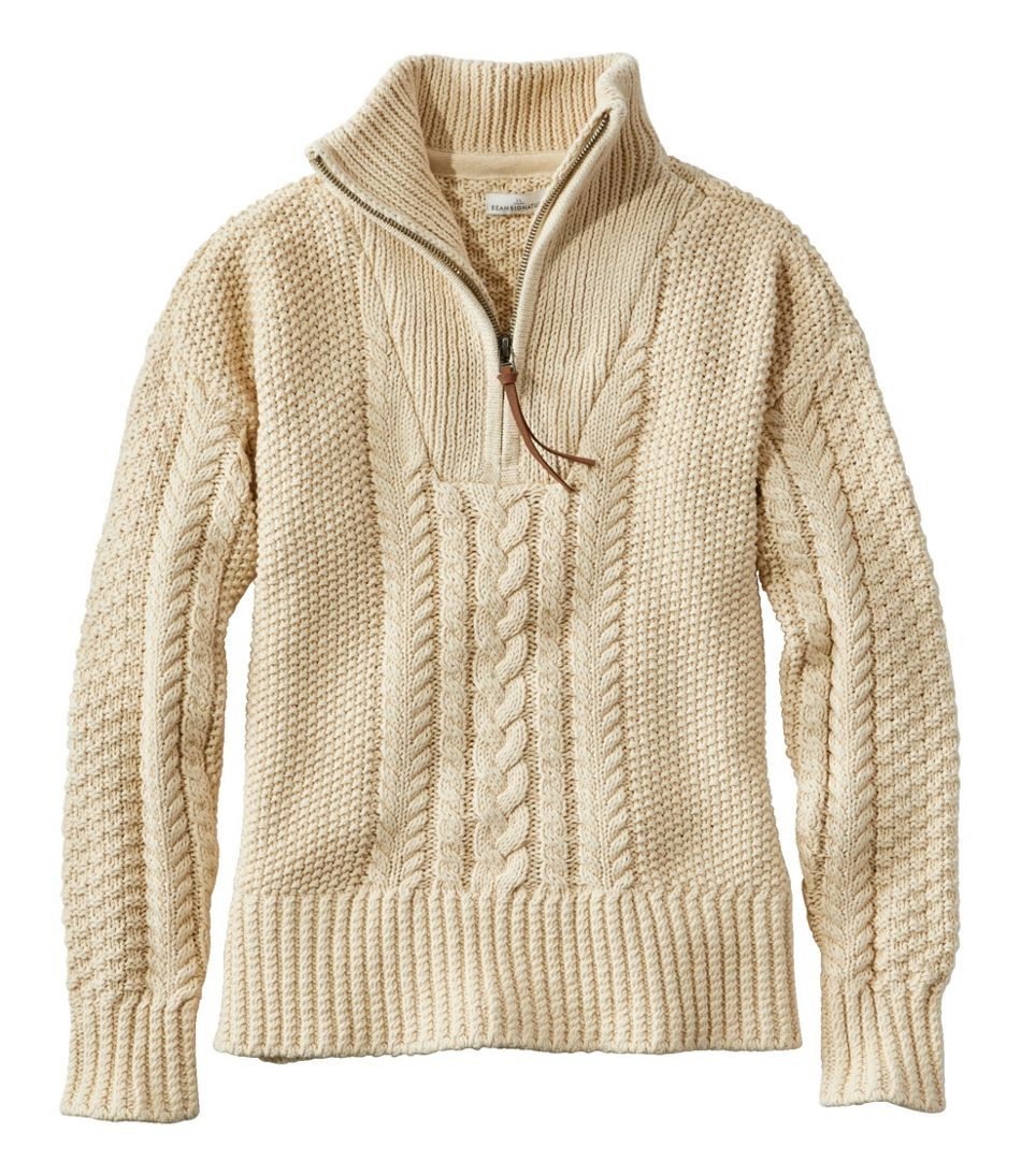 Women's Signature Cotton Fisherman Sweater, Quarter-Zip | L.L. Bean