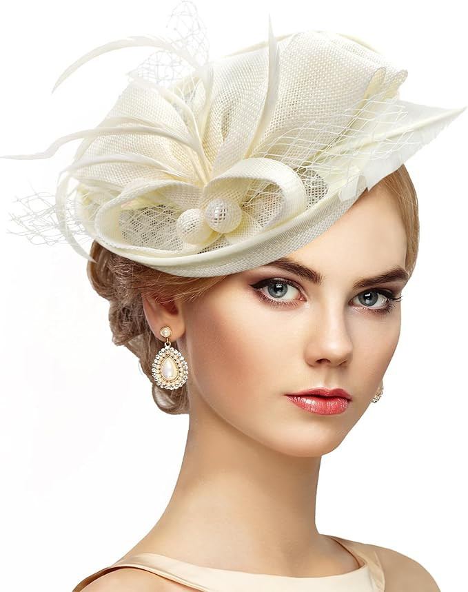 Fascinator Tea Party Hat - 2025 Derby Pillbox Kentucky Hat for Women (7.87x5.9inch) | Amazon (US)
