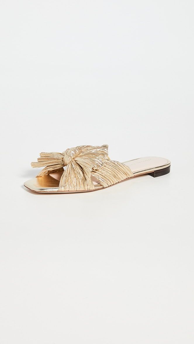 Daphne Pleated Bow Slides | Shopbop