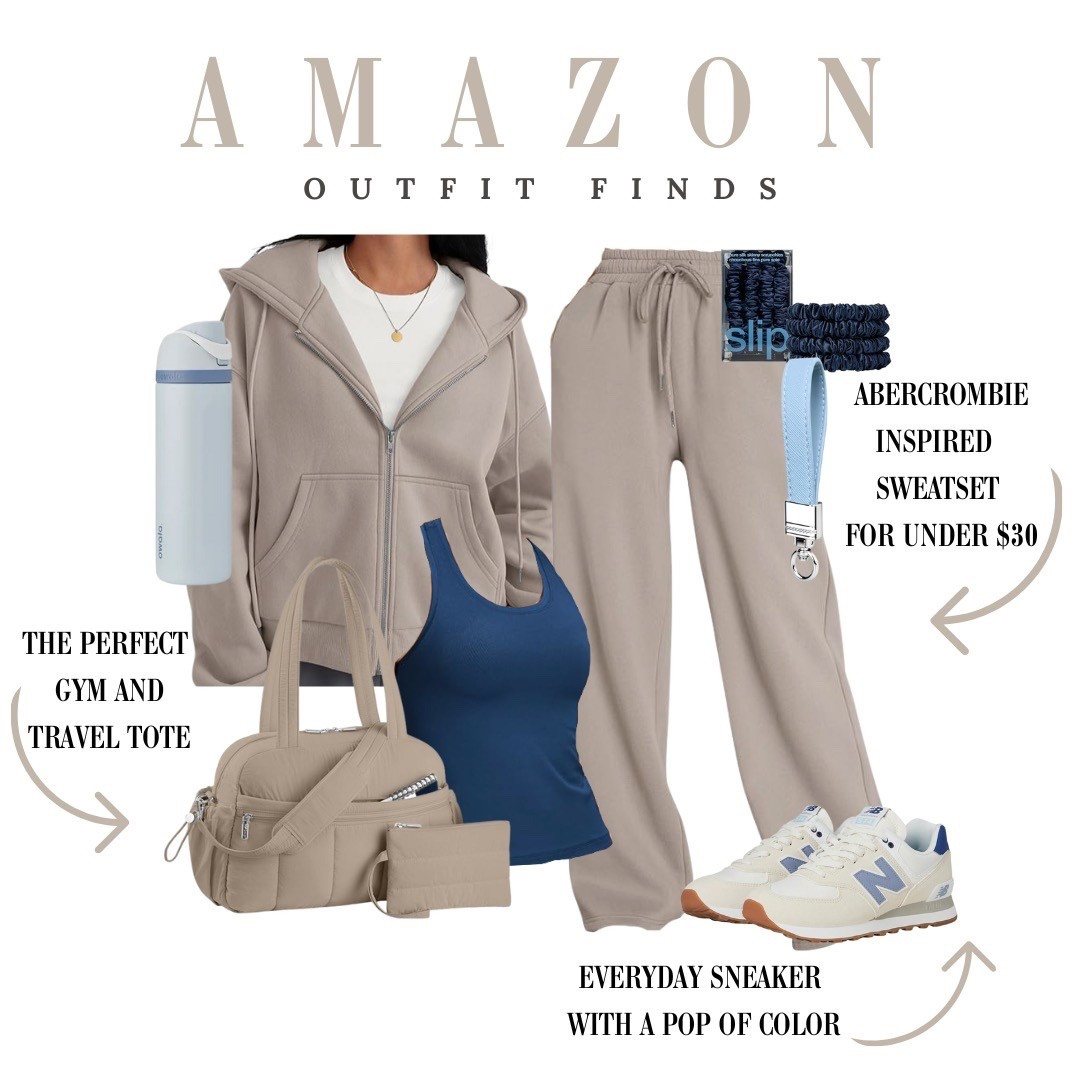 A go to Amazon athleisure look for busy days. Comfy matching sweats, a supportive tank, and everyday sneakers with a pop of color, perfect for errands, travel, or school drop-off.

#LTKmomlife #LTKFindsUnder50 #LTKOver40